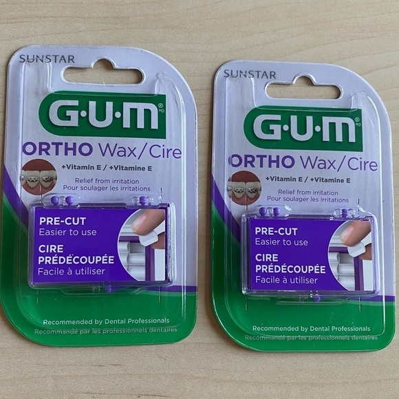 4 pk GUM Orthodontic Dental Wax for Braces with Clear Color - Unflavored - Picture 1 of 7